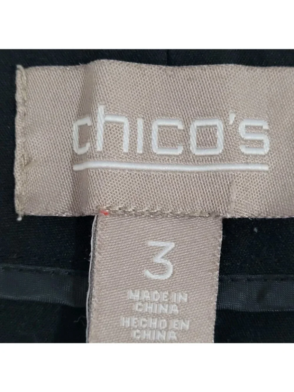Chico's Black High Rise Stretch Slash Pockets Chino Shorts 3 US 16 (38x9)